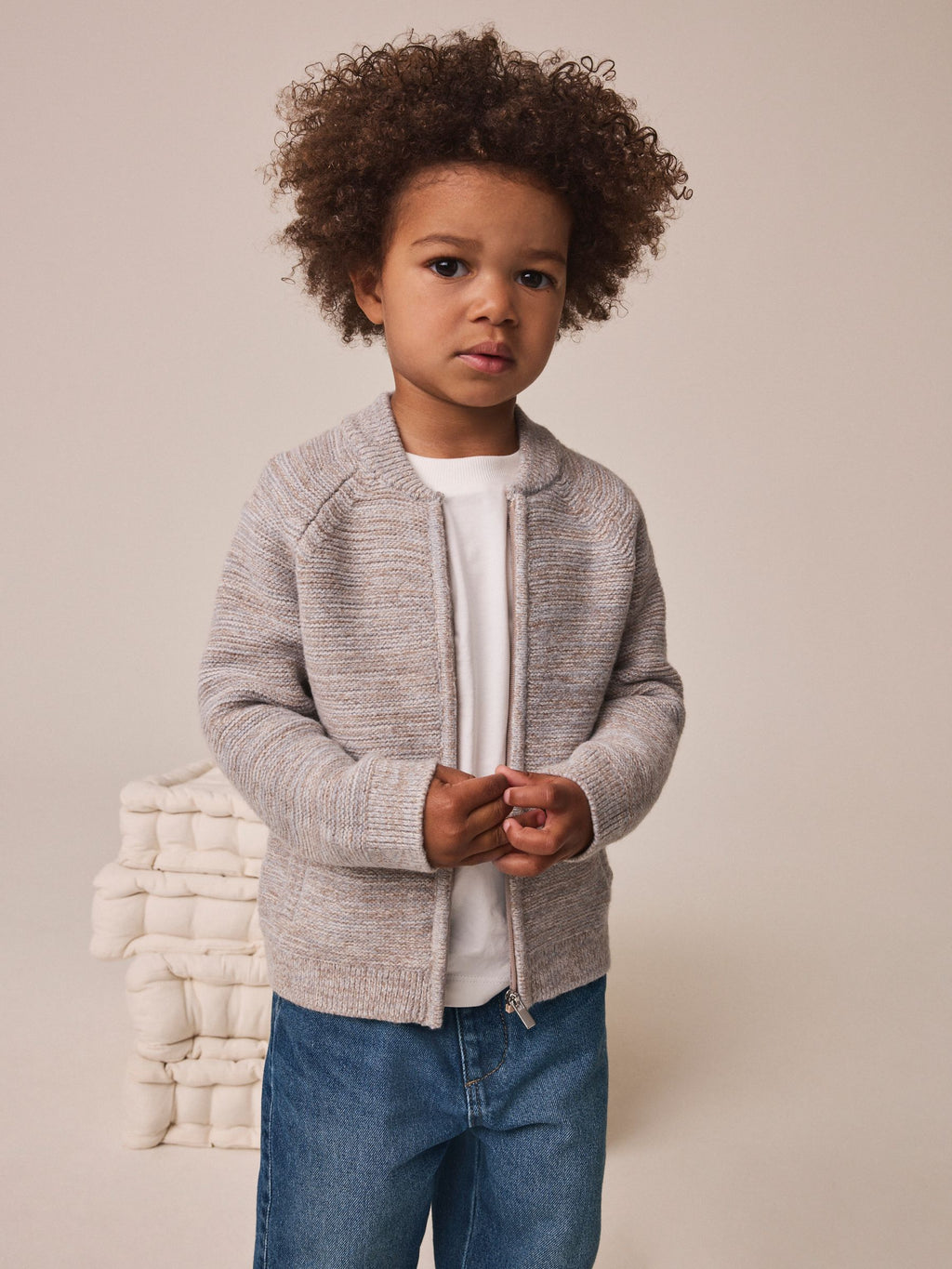 Neutral Twist Zip Up Bomber Cardigan (3mths-7yrs)