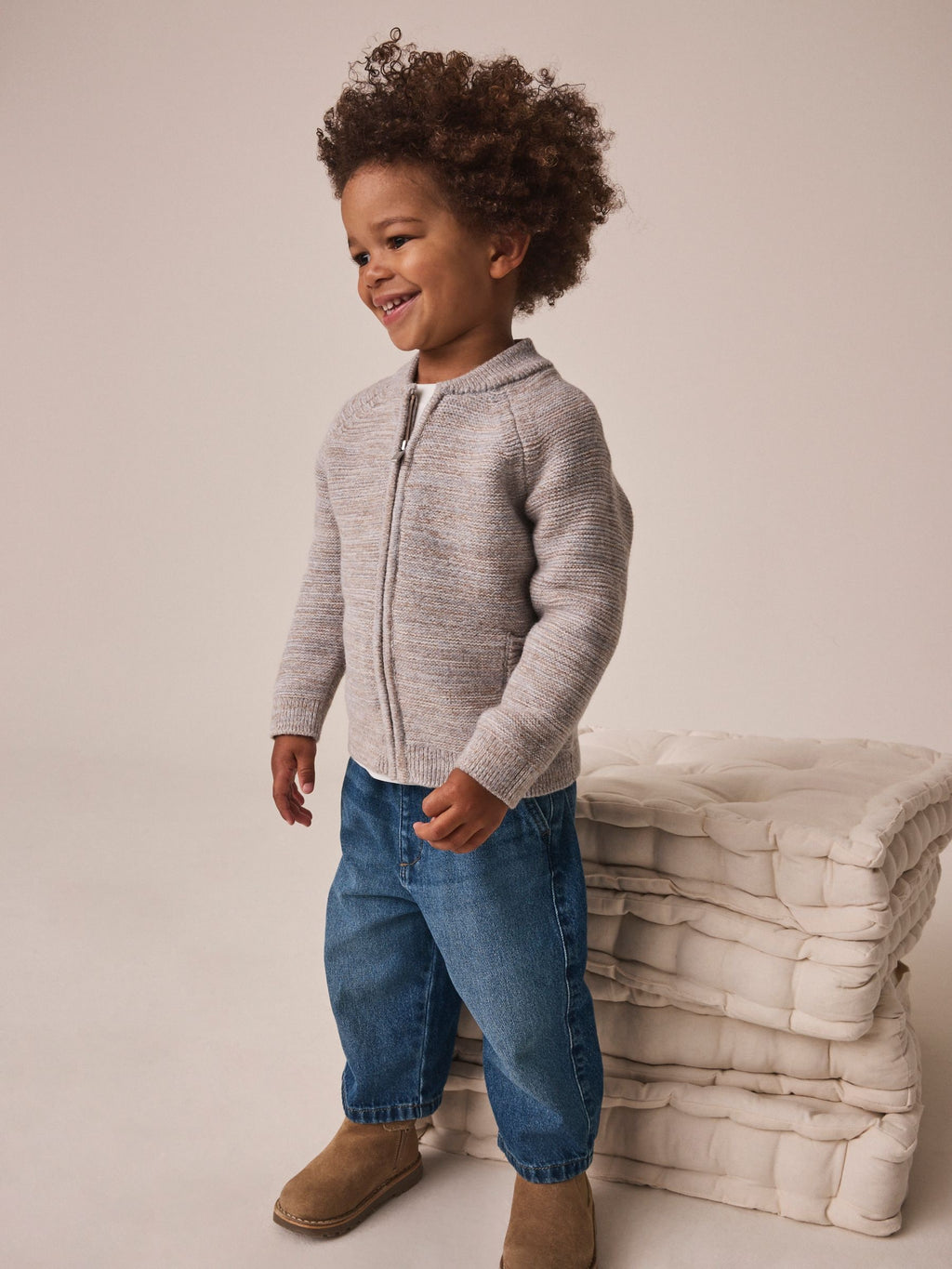 Neutral Twist Zip Up Bomber Cardigan (3mths-7yrs)