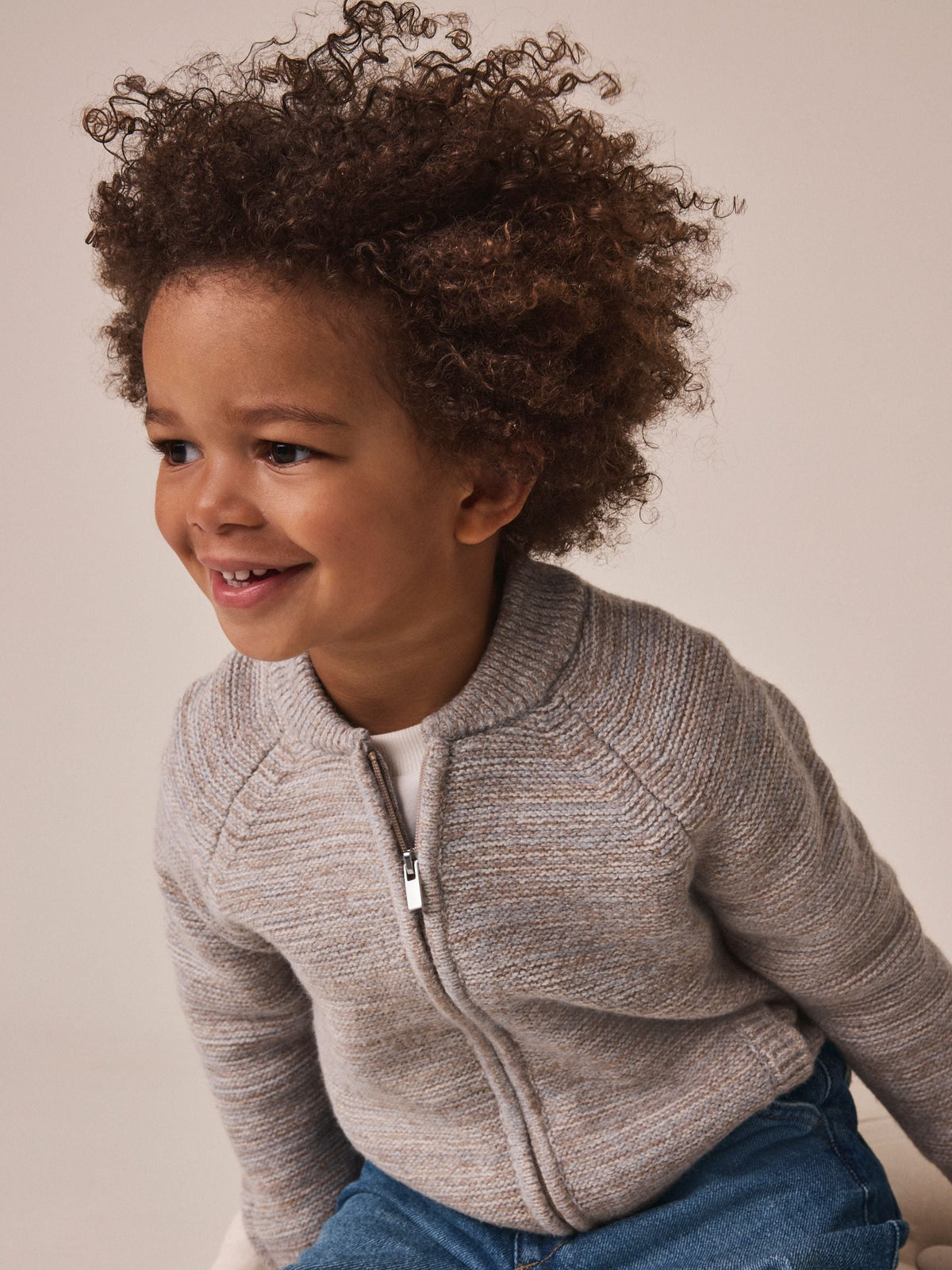 Neutral Twist Zip Up Bomber Cardigan (3mths-7yrs)