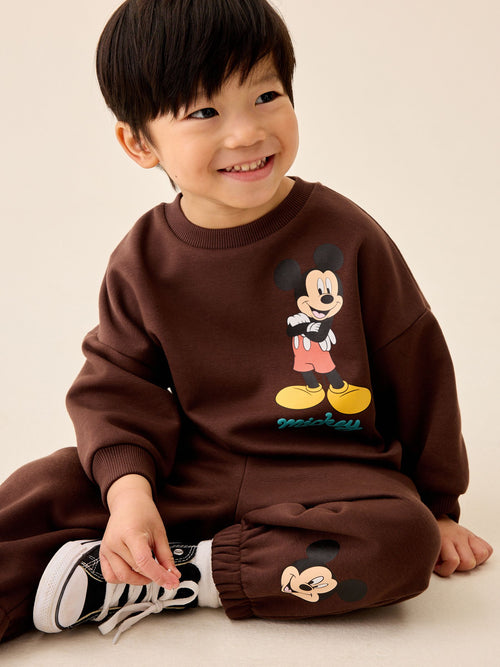 Chocolate Brown Mickey Mouse Crew Neck Sweat Top and Joggers Set (3mths-8yrs)