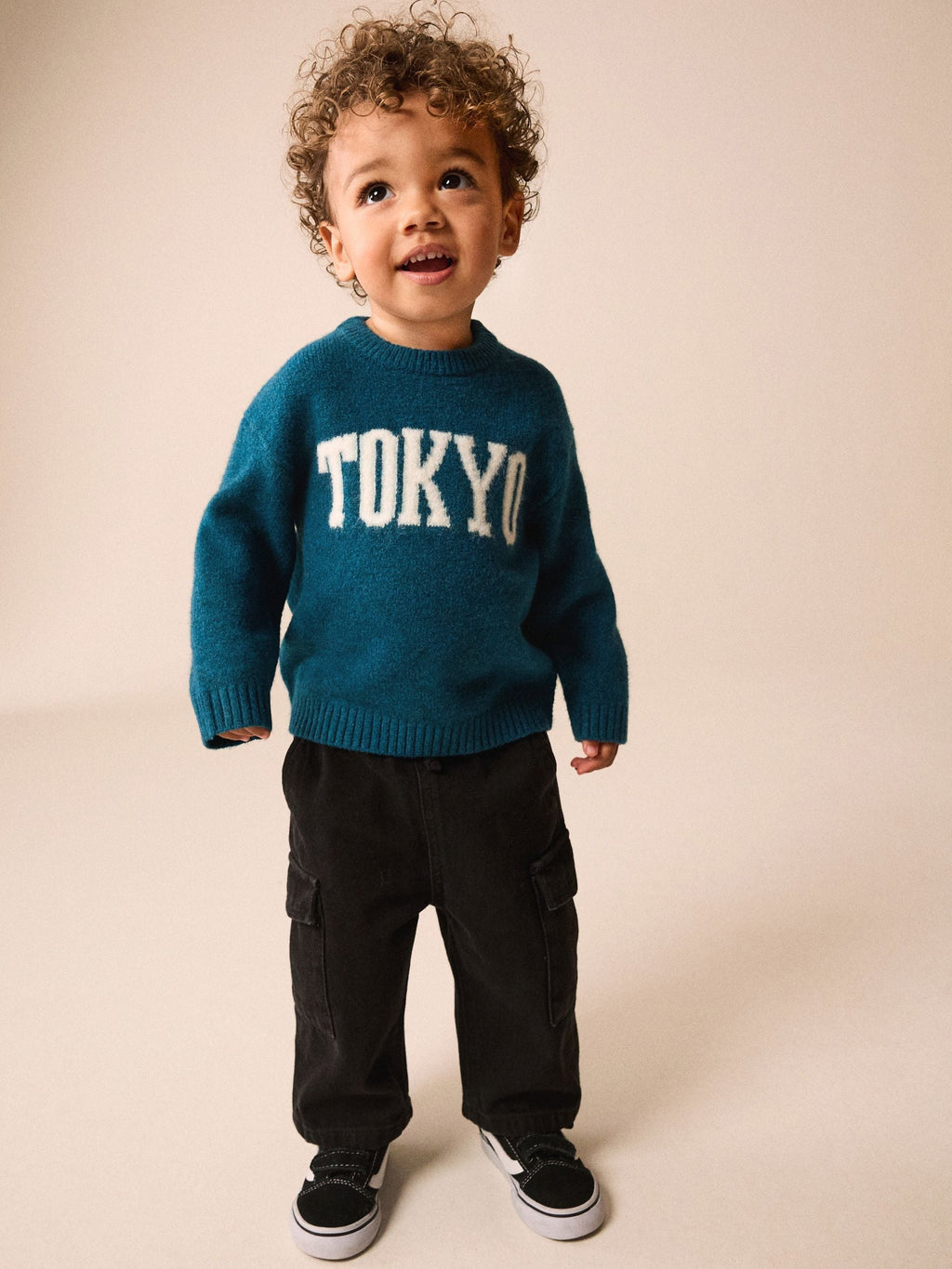 Teal Blue Tokyo Knitted Crew Neck Jumper (3mths-7yrs)