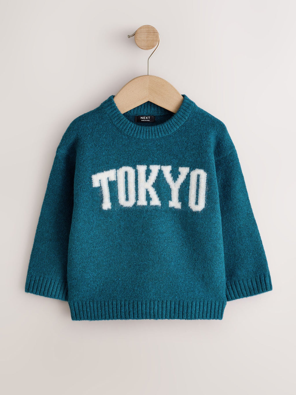 Teal Blue Tokyo Knitted Crew Neck Jumper (3mths-7yrs)