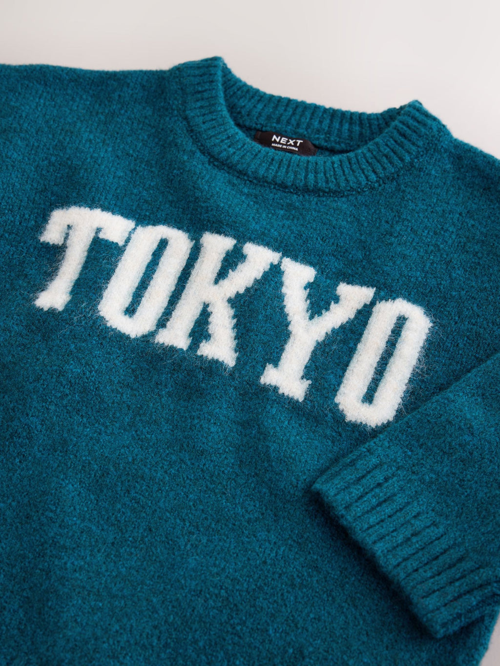 Teal Blue Tokyo Knitted Crew Neck Jumper (3mths-7yrs)