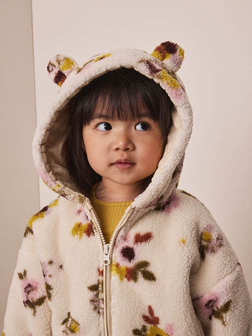 Cream Floral Zip Up Fleece (3mths-7yrs)