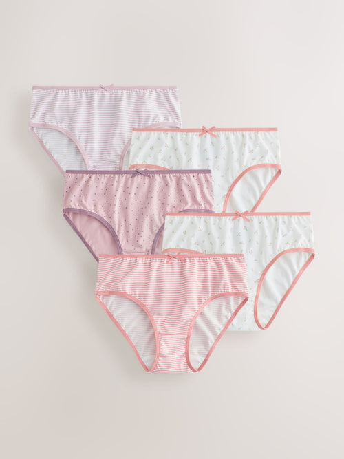Purple Ditsy Print Briefs 5 Pack (1.5-16yrs)