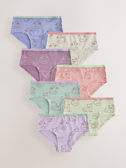 Pink/ Purple Animal Hipsters Briefs 7 Pack (2-16yrs)