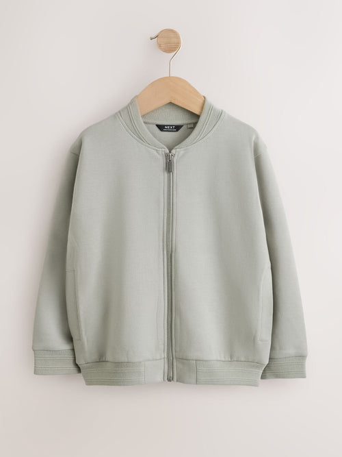 Soft Green Interlock Smart Bomber Jacket (3-16yrs)