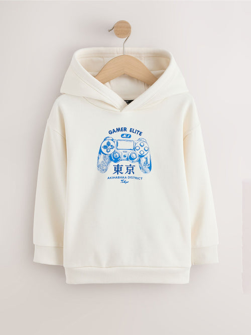 Cream Controller Regular Fit Older Graphic Print Hoodie (3-16yrs)