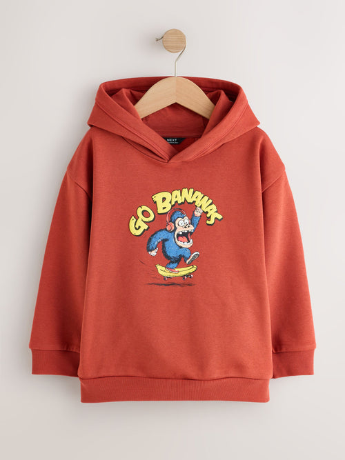 Rust Monkey Regular Fit Older Graphic Print Hoodie (3-16yrs)