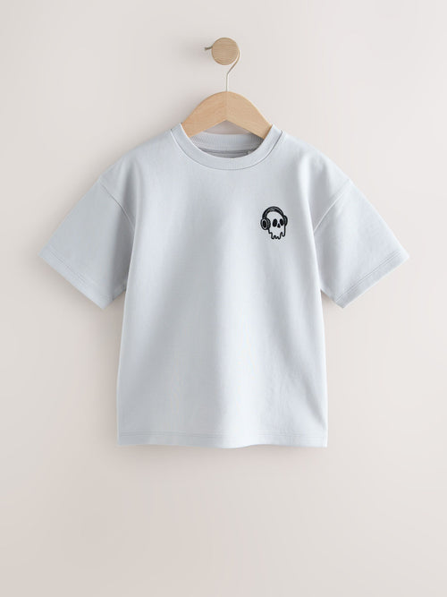 Grey Graphic Heavyweight Short Sleeve T-Shirt (3-16yrs)