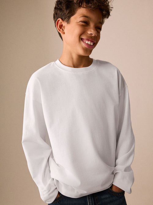 White Cosy Long Sleeve T-Shirt (3-16yrs)
