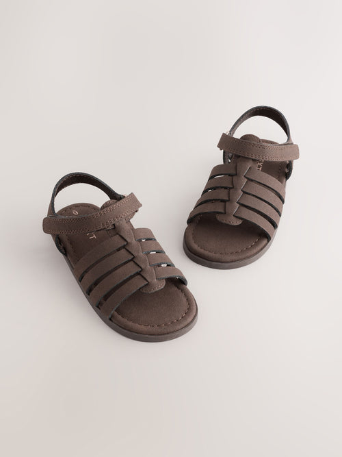 Chocolate Brown Ankle Strap Sandals with Touch Fastening