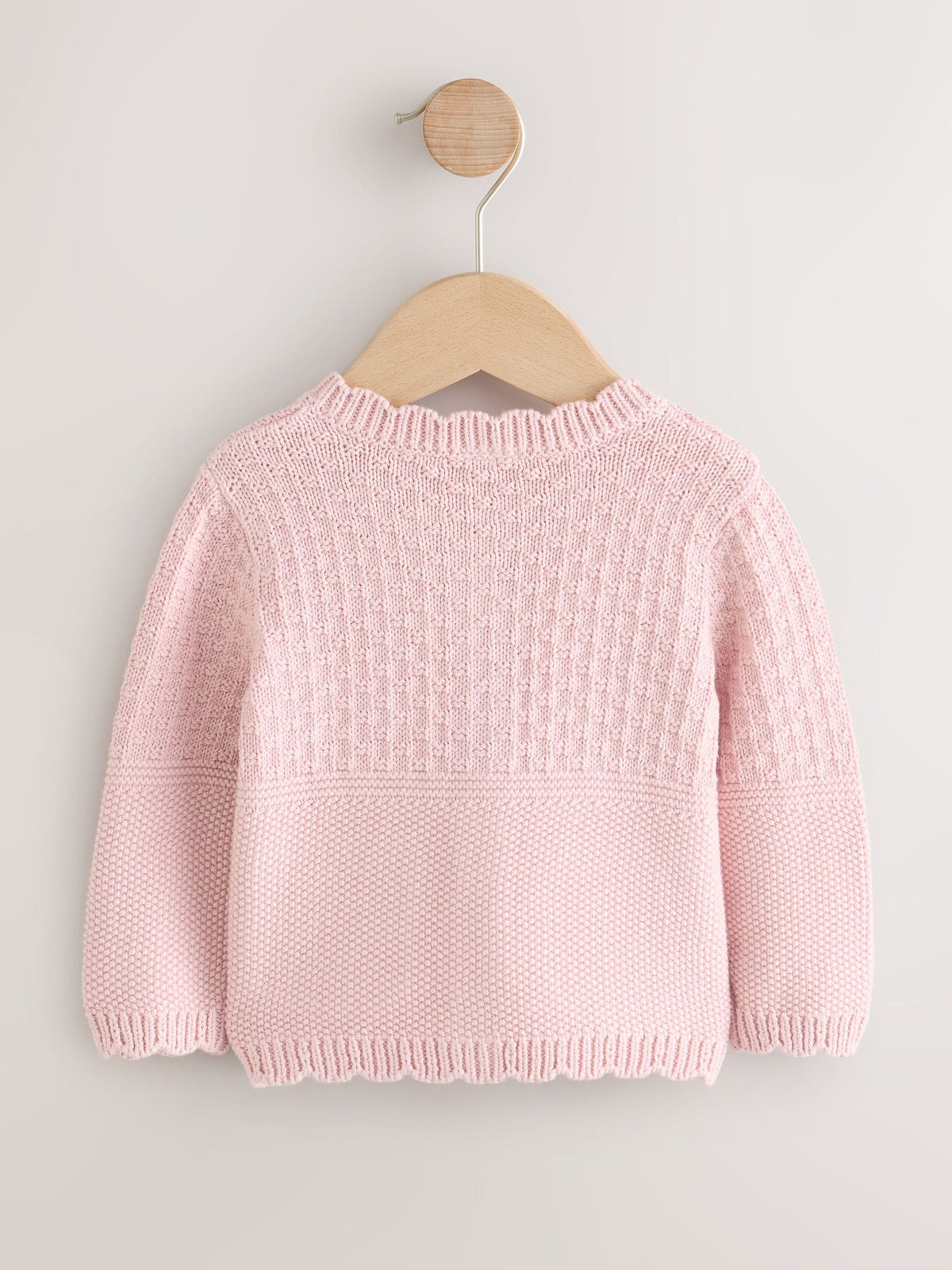 Pink Embroidered Bunny Knitted Baby Cardigan (0mths-3yrs)