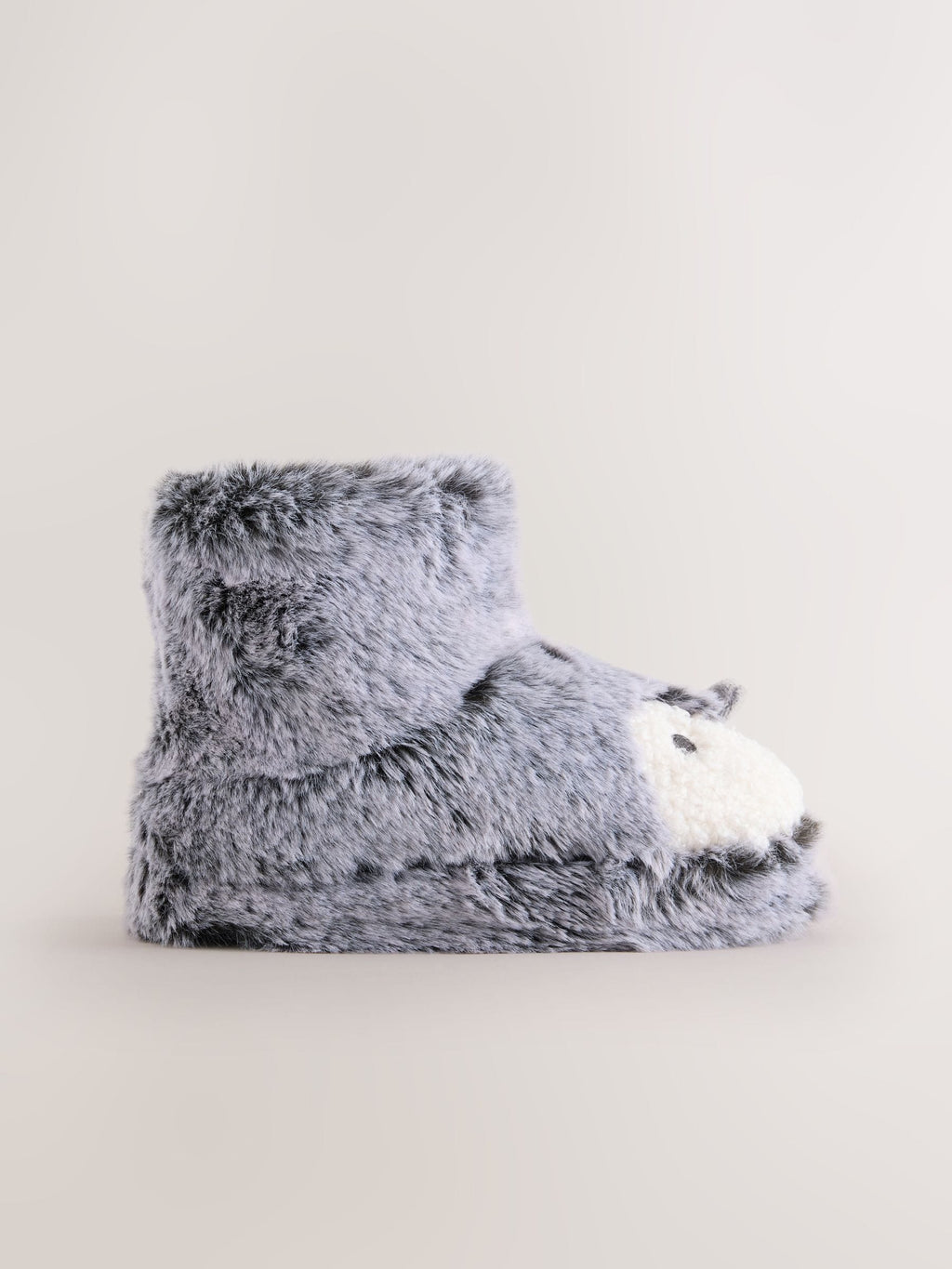 Grey Penguin Pull On Novelty Slipper Boots