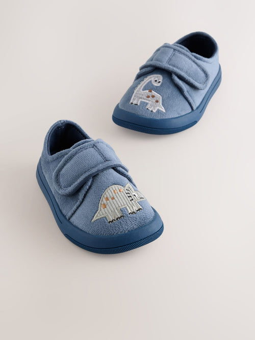 Blue Dino Barefoot Touch Fastening Cupsole Slippers