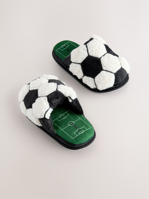 Black Football Novelty Slippers