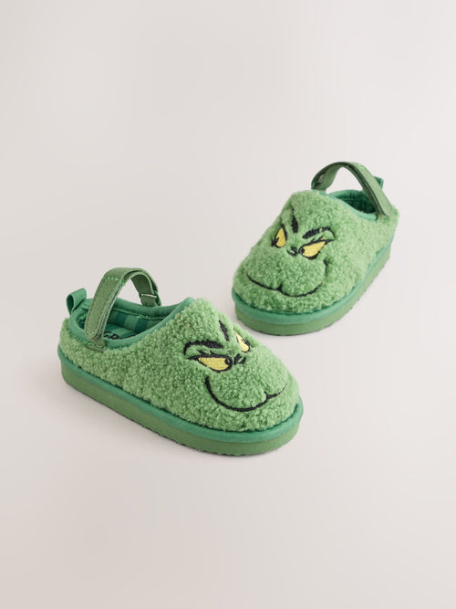 Green The Grinch Novelty Slipper Mules