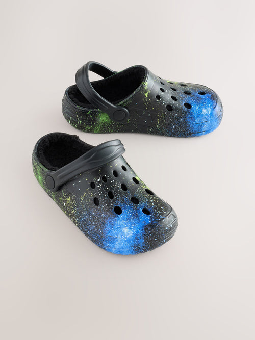 Galaxy Print Warm Lined Slipper Clogs
