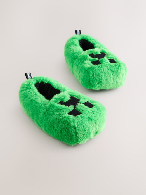 Green Minecraft Novelty Slippers