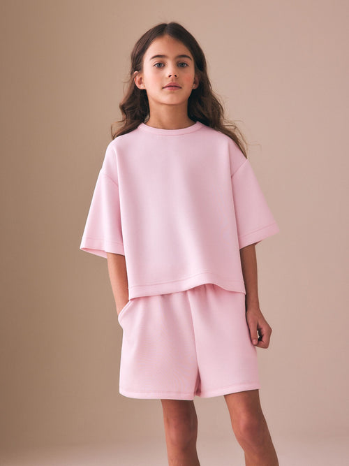Light Pink Supersoft T-Shirt and Shorts Set (3-16yrs)