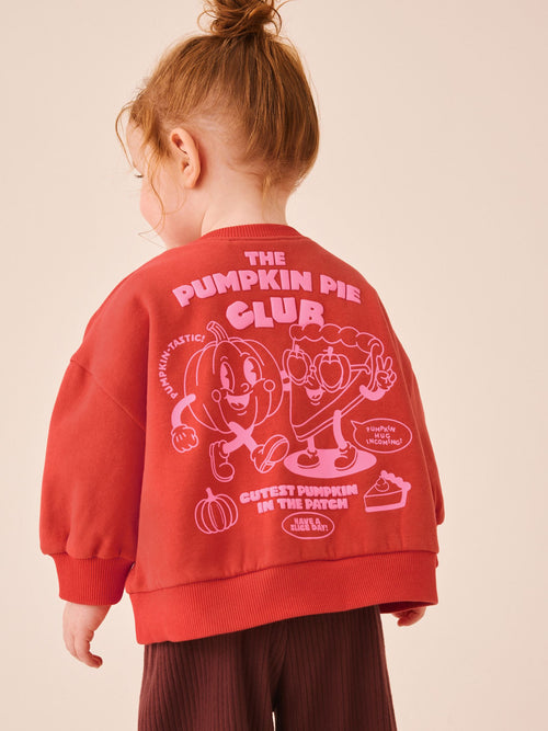 Orange Pumpkin Pie Club Crew Neck Sweatshirt (3mths-7yrs)