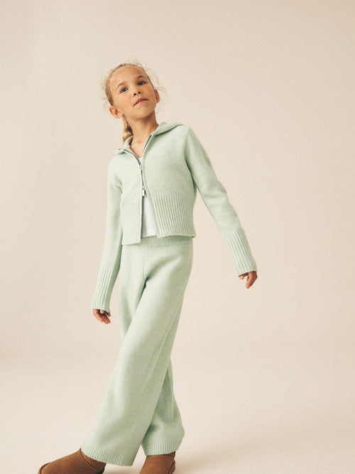 Green Knitted Hoodie & Trousers Set (3-16yrs)