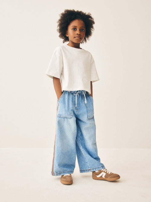 Red Side Detail Wide Leg Jeans (3-16yrs)