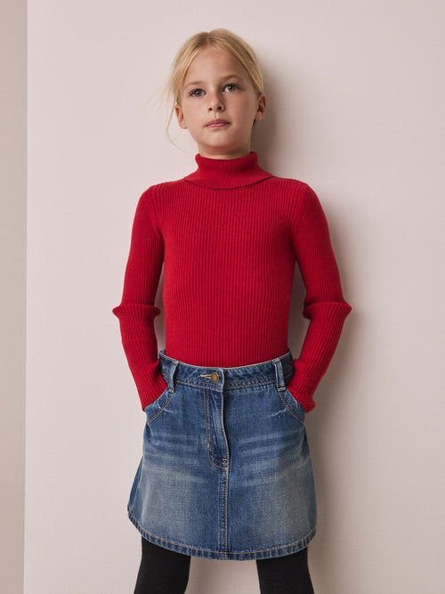 Red Roll Neck Jumper (3-16yrs)