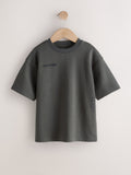 Charcoal Grey Graphic Heavyweight Short Sleeve T-Shirt (3-16yrs)