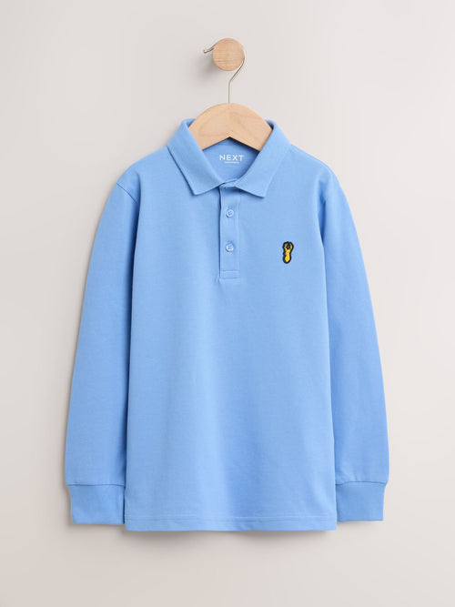 Light Blue Long Sleeve Polo Shirt (3-16yrs)