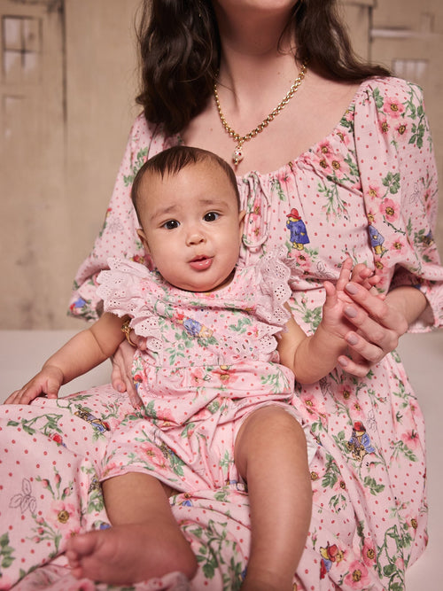 Pink Floral Cath Kidston Paddington Bear Baby Romper
