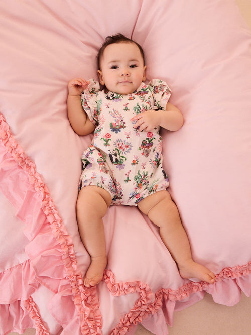 Cream Character Cath Kidston Wrap Over Baby Romper