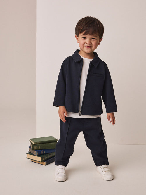 Navy Smart Jacket Top & Trousers Set 3 Piece (3mths-7yrs)
