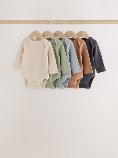 Neutral Long Sleeve Bodysuits 5 Pack