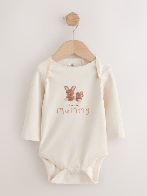 Neutral I Love My Mummy Long Sleeve Baby Bodysuit