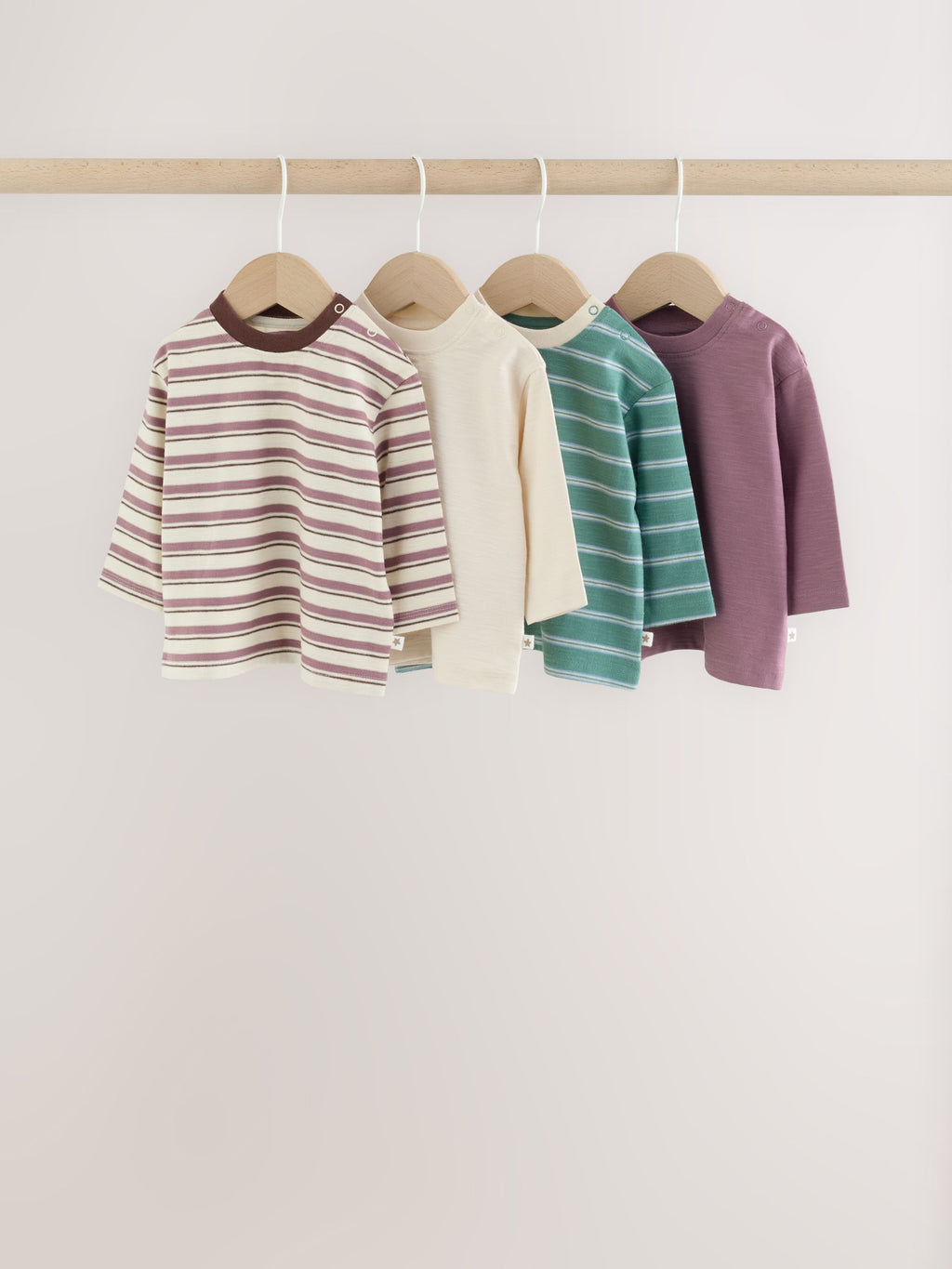 Blue/Green Stripe Baby Long Sleeve T-Shirts 4 Pack (0mths-2yrs)