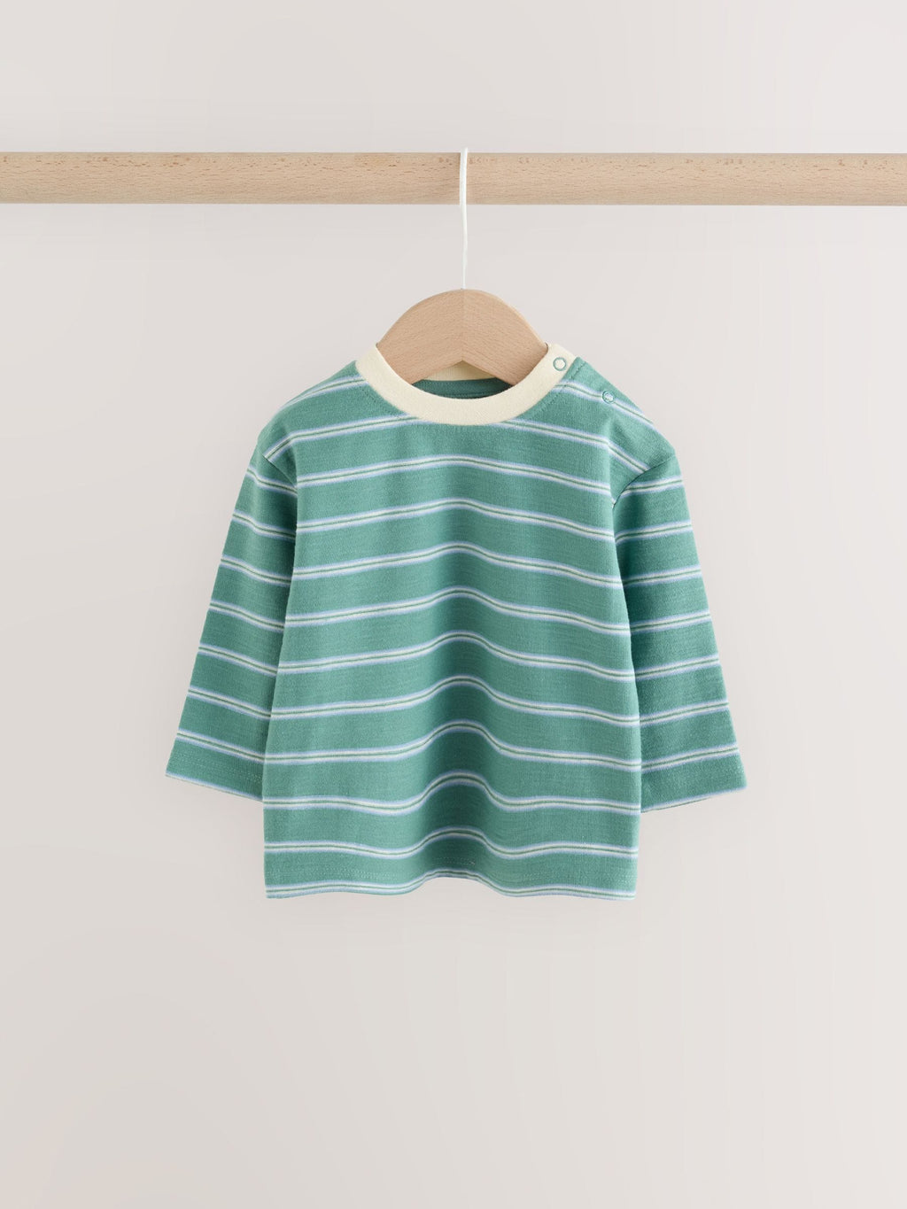 Blue/Green Stripe Baby Long Sleeve T-Shirts 4 Pack (0mths-2yrs)