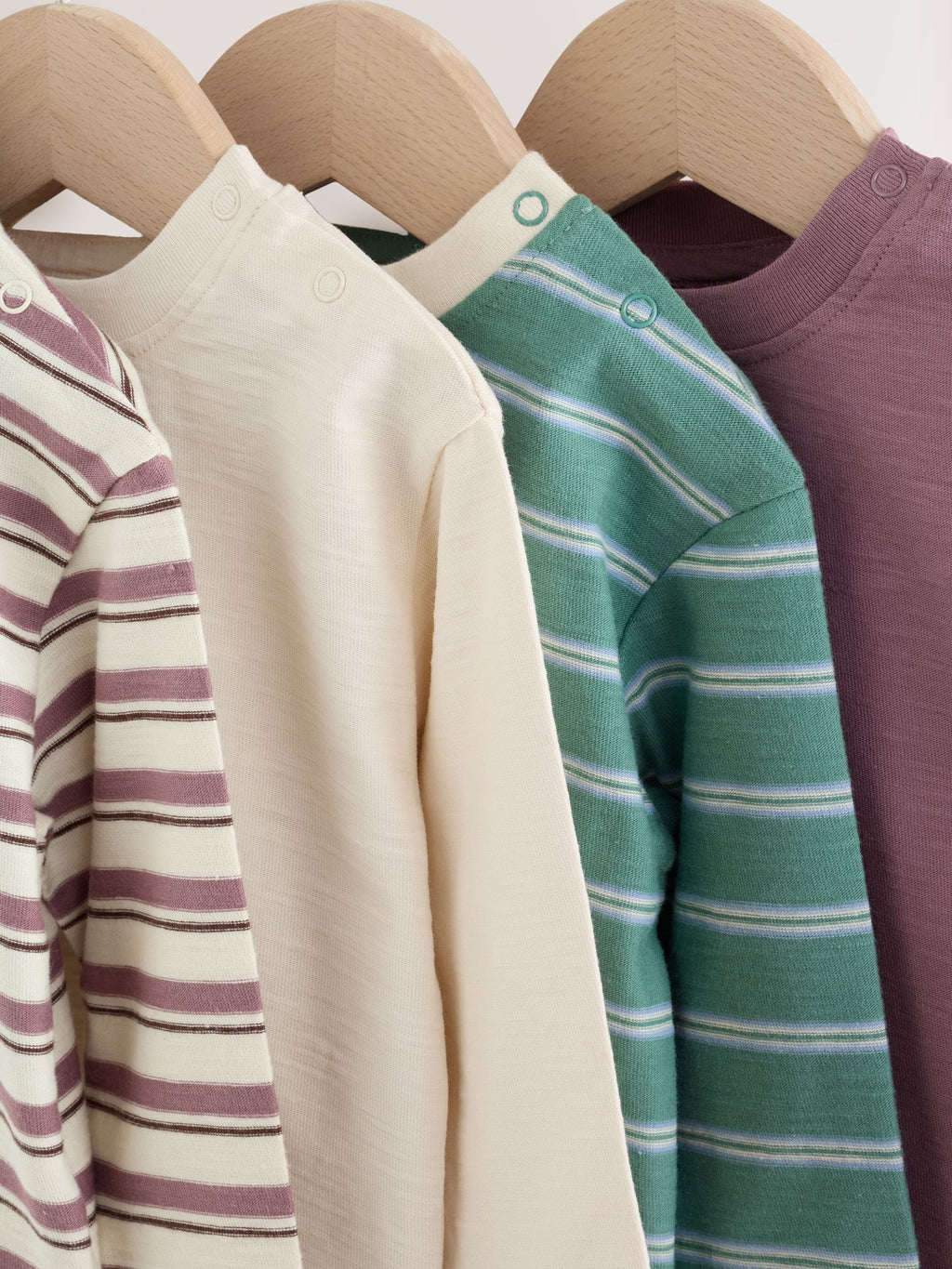 Blue/Green Stripe Baby Long Sleeve T-Shirts 4 Pack (0mths-2yrs)