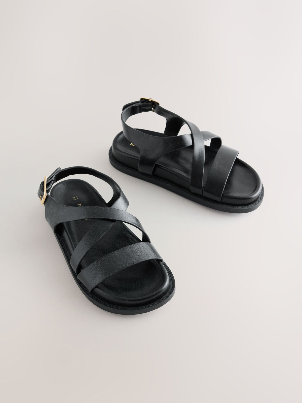 Black Footbed Sandals