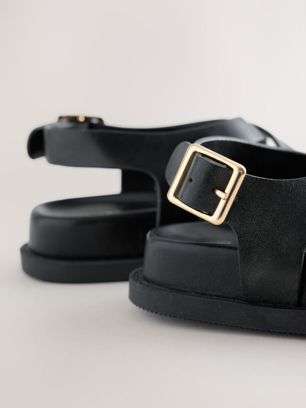 Black Footbed Sandals
