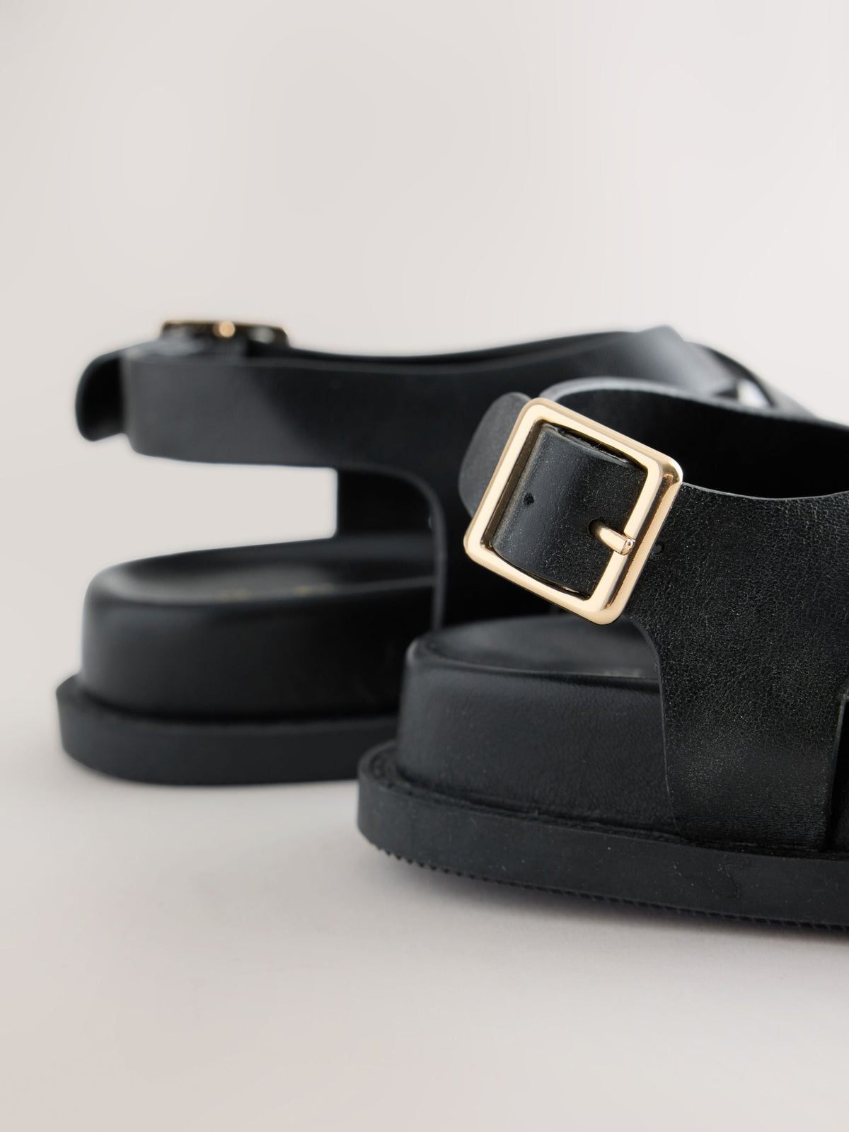 Black Footbed Sandals
