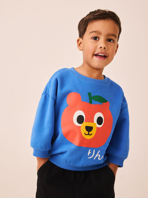 Blue Bear Printed Crew Neck Sweat Top (3mths-7yrs)