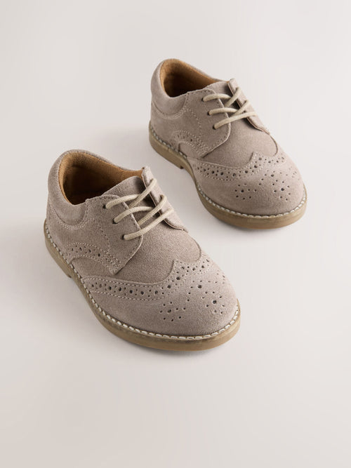 Neutral Lace Up Brogue Shoes