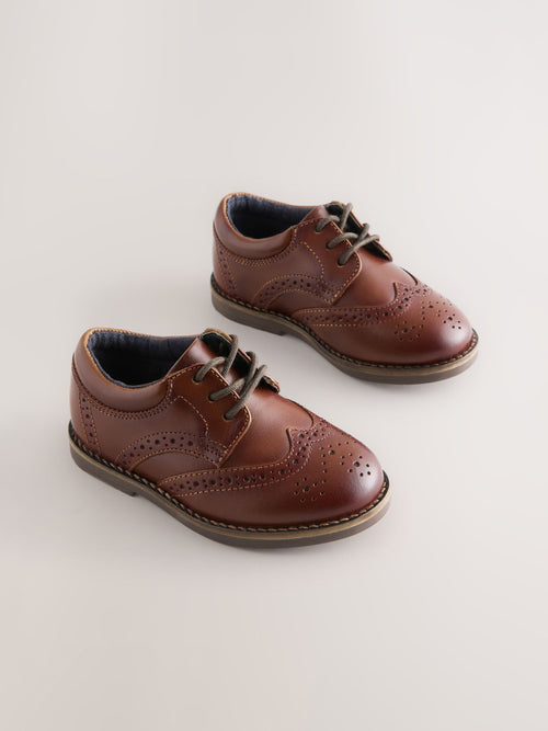 Tan Brown Lace Up Brogue Shoes