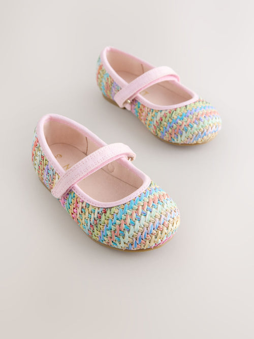 Rainbow Wide Fit (G) Mary Jane Touch Fastening Occasion Shoes