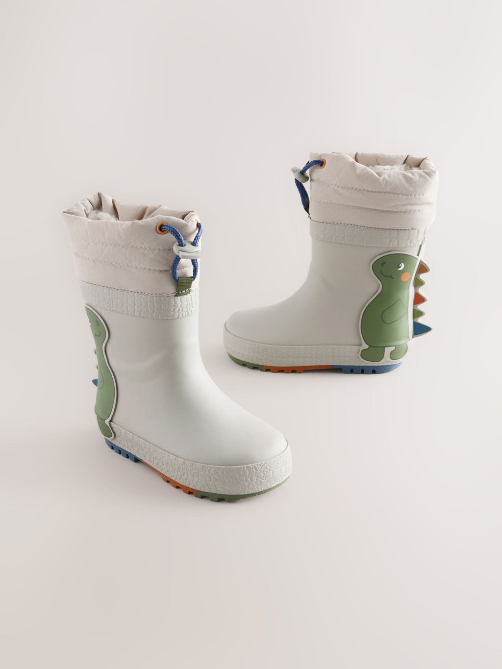 Grey Dinosuar Cuff Wellies