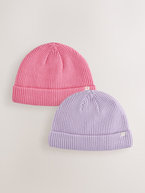 Pink/Purple Rib Baby Beanie
