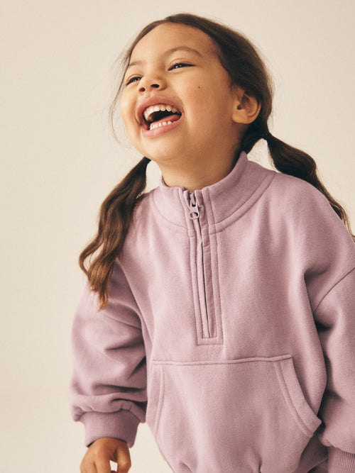 Mauve Purple Quarter Zip Sweatshirt (3mths-7yrs)