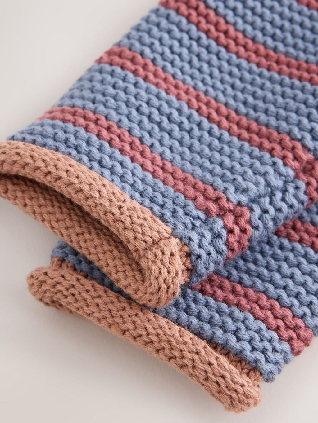Blue & Burgundy Stripe Knitted Baby Cardigan (0mths-2yrs)