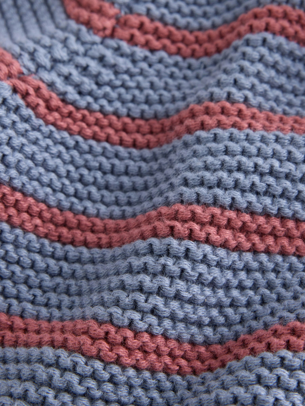 Blue & Burgundy Stripe Knitted Baby Cardigan (0mths-2yrs)